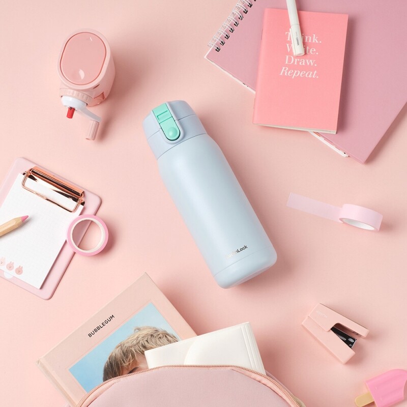 각인텀블러 보온병 초등 중 고등 학생가방 휴대용텀블러 락앤락 처비 원터치370ml - 상세 이미지 4