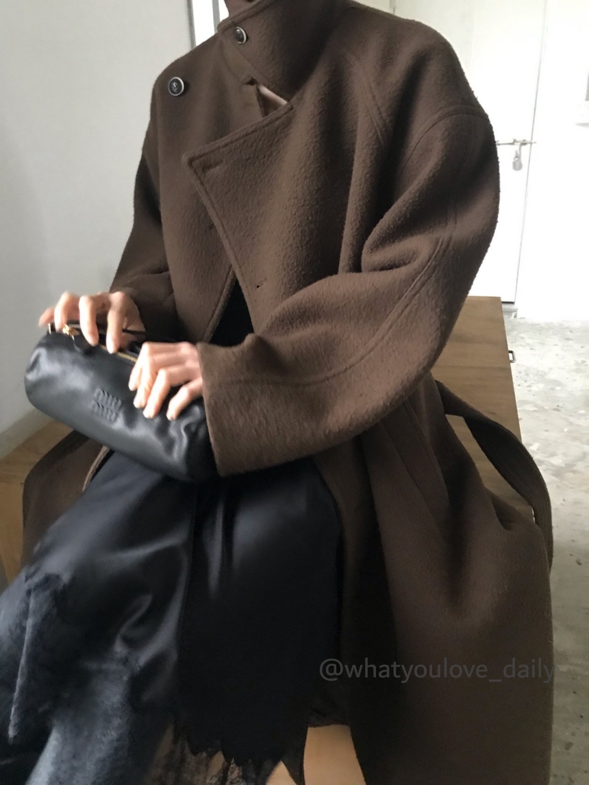 (SALE24FW브라운바로배송) 위아 우드울 코트 (2COL) 상세 이미지 3