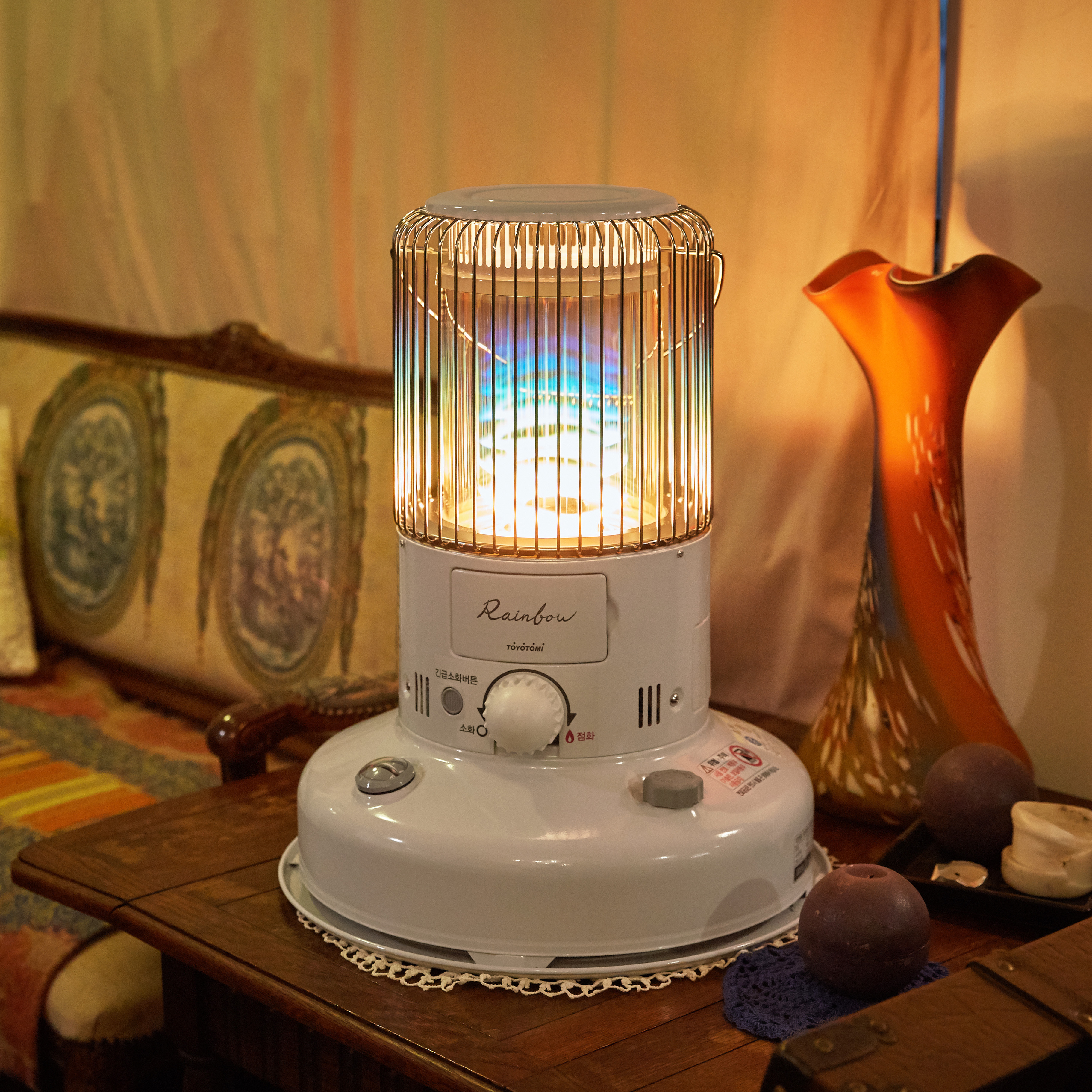 토요토미 RB-K25 심지식 난로 세트 신형 캠핑 등유 가정용 사무실 동계 화력조절