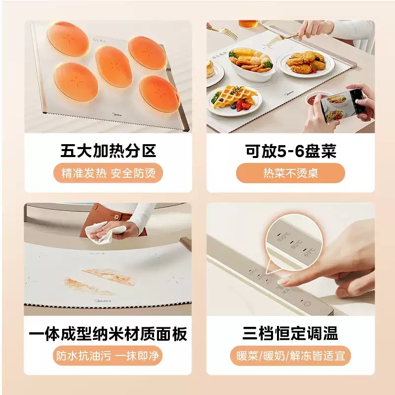 푸드워머 매트 접이식 보온 음식 접시 보온유지 온열 온열패드 다이닝 워머 - 상세 이미지 5