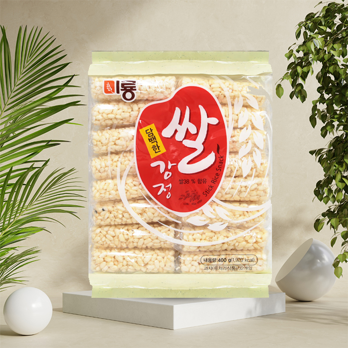 미룡 담백한 쌀강정 과자 400g (32봉) 뻥튀기 대용량 추억의 곡물 과자