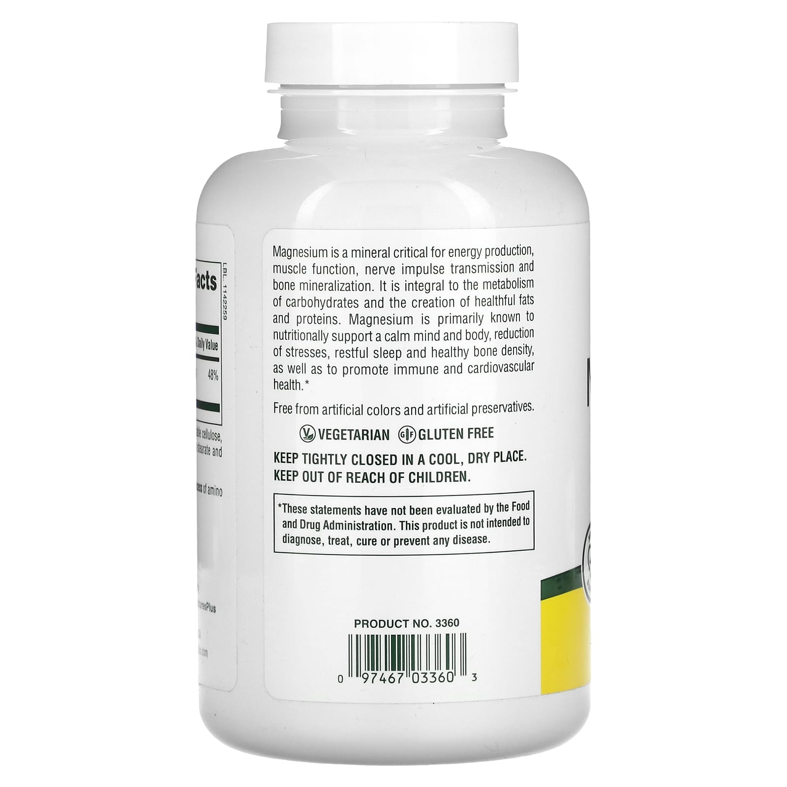 네이쳐스플러스 킬레이트 마그네슘 200mg 180정 x 3병 - 상세 이미지 3