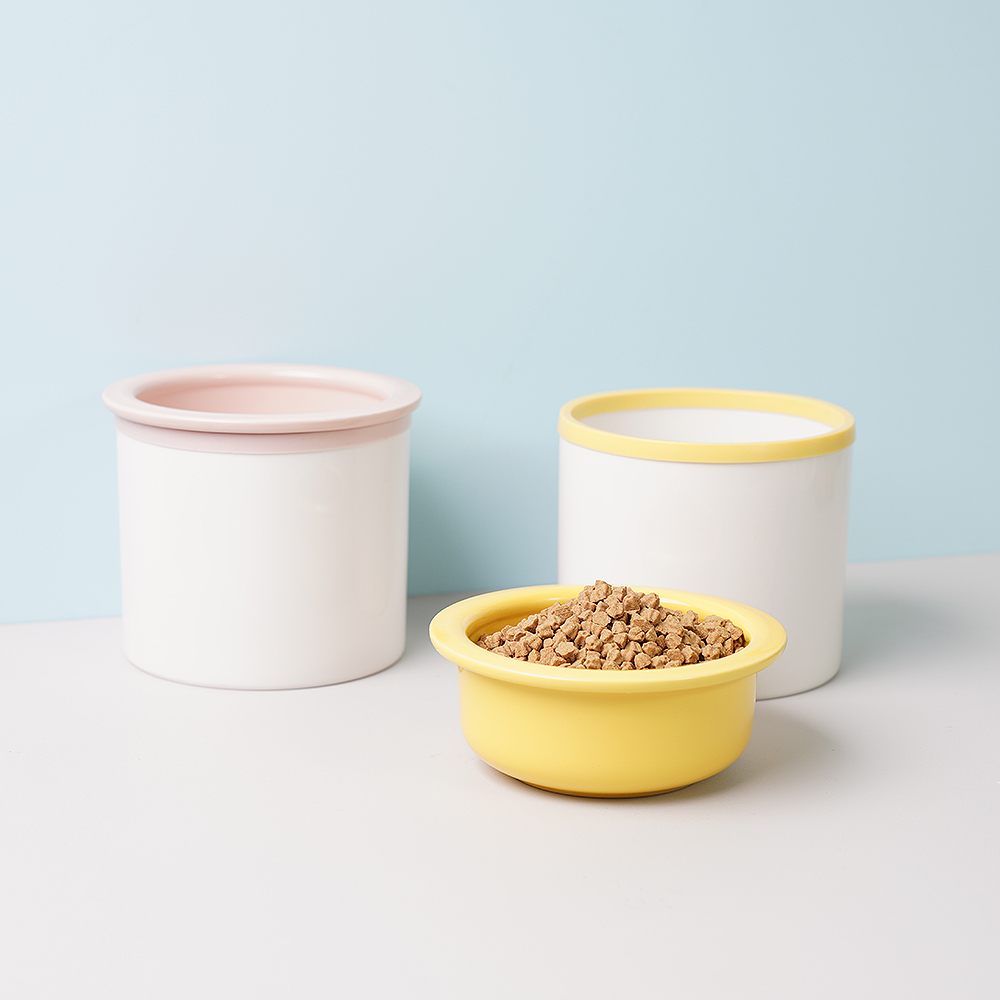 보울보울 중형견 밥그릇 고양이 수반 헬로 중형볼 세트 제품 이미지