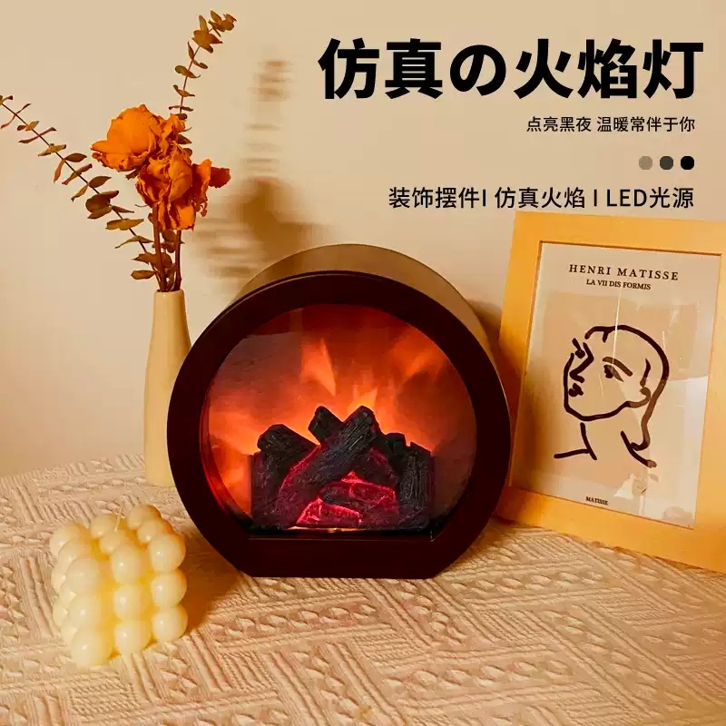 미니벽난로 무드등 전기벽난로 침실 거실 불멍 인테리어 실내 모닥불 조명 - 상세 이미지 3