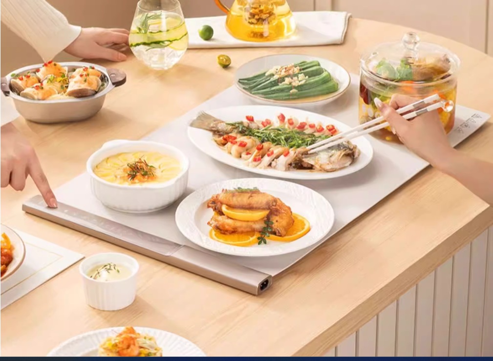 푸드워머 매트 보온 접시 온열패드 워머 음식워머 접이식 온열 식탁 다이닝 - 상품 이미지