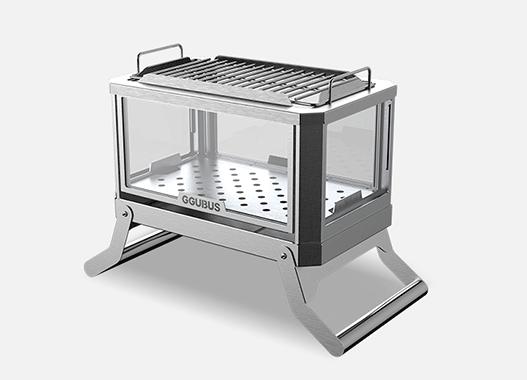 꾸버스 서라운드뷰 유리 화로대 불멍 접이식 화로 스테인리스 캠핑