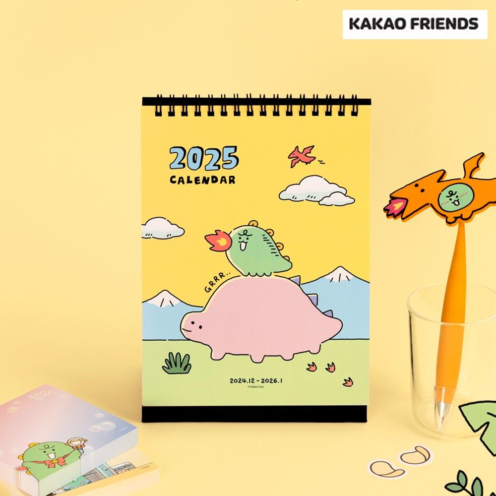 2025 죠르디 탁상달력 세로형 25년 귀여운 공룡 캘린더 데스크 스케줄러 카카오 굿즈 - 메인 이미지