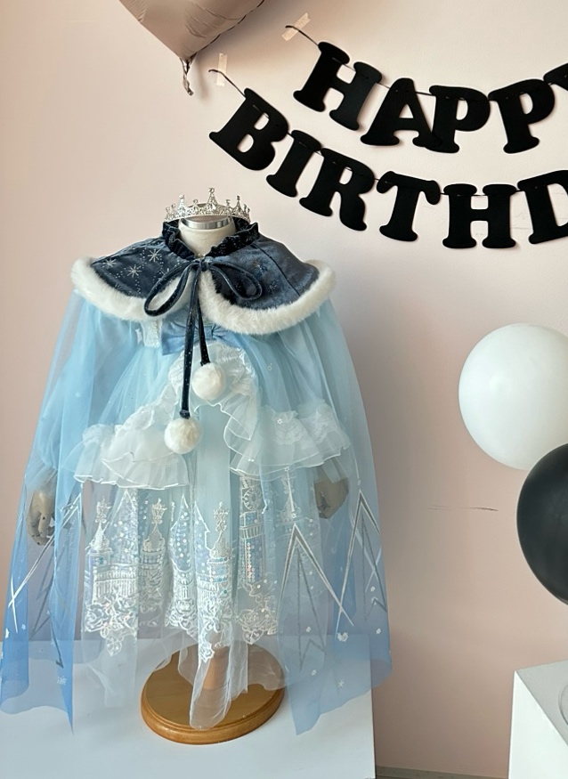 겨울여왕 망토 엘사 케이프 생일 할로윈 미니레시피 키즈 여아 - 상품 이미지