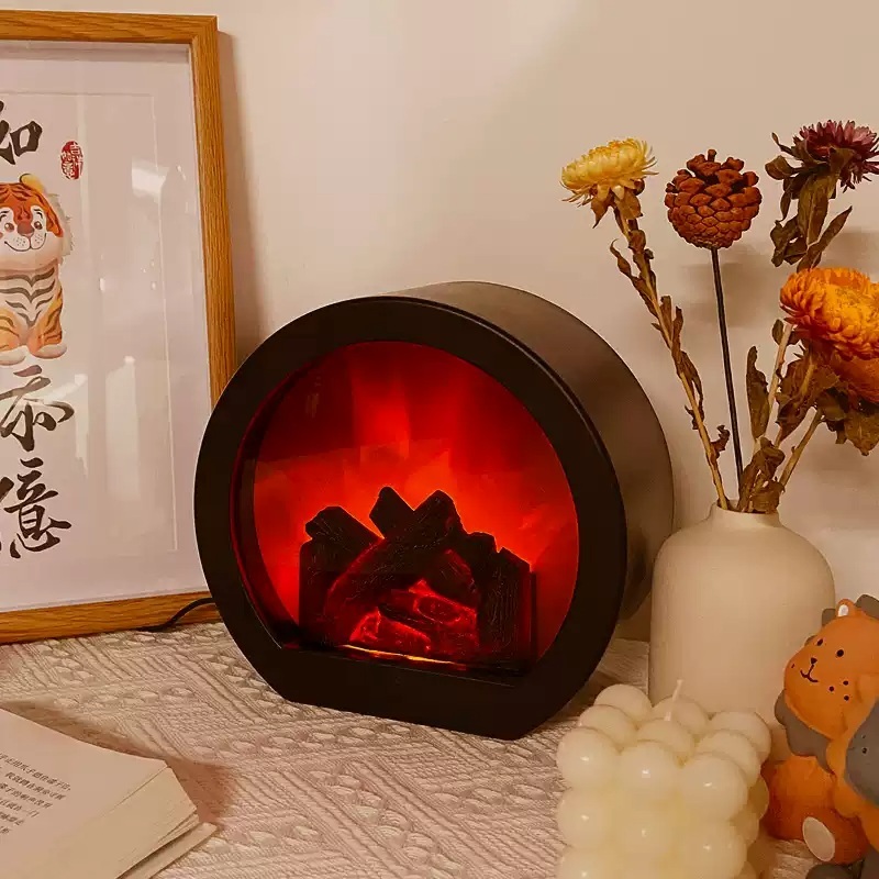 미니벽난로 인테리어 가정용 전기벽난로 조명 침실 실내 무드등 캠핑 장식 - 상세 이미지 2