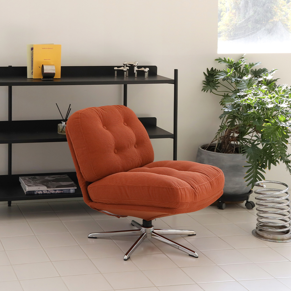 밀라 홈 카페 1인 360도 회전 소파 암체어 인테리어 포인트 디자인 안락의자 브릭브라운