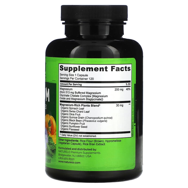 내츄렐로 NATURELO 킬레이트 마그네슘 글리시네이트 컴플렉스 200mg 120정x2병 - 상세 이미지 2