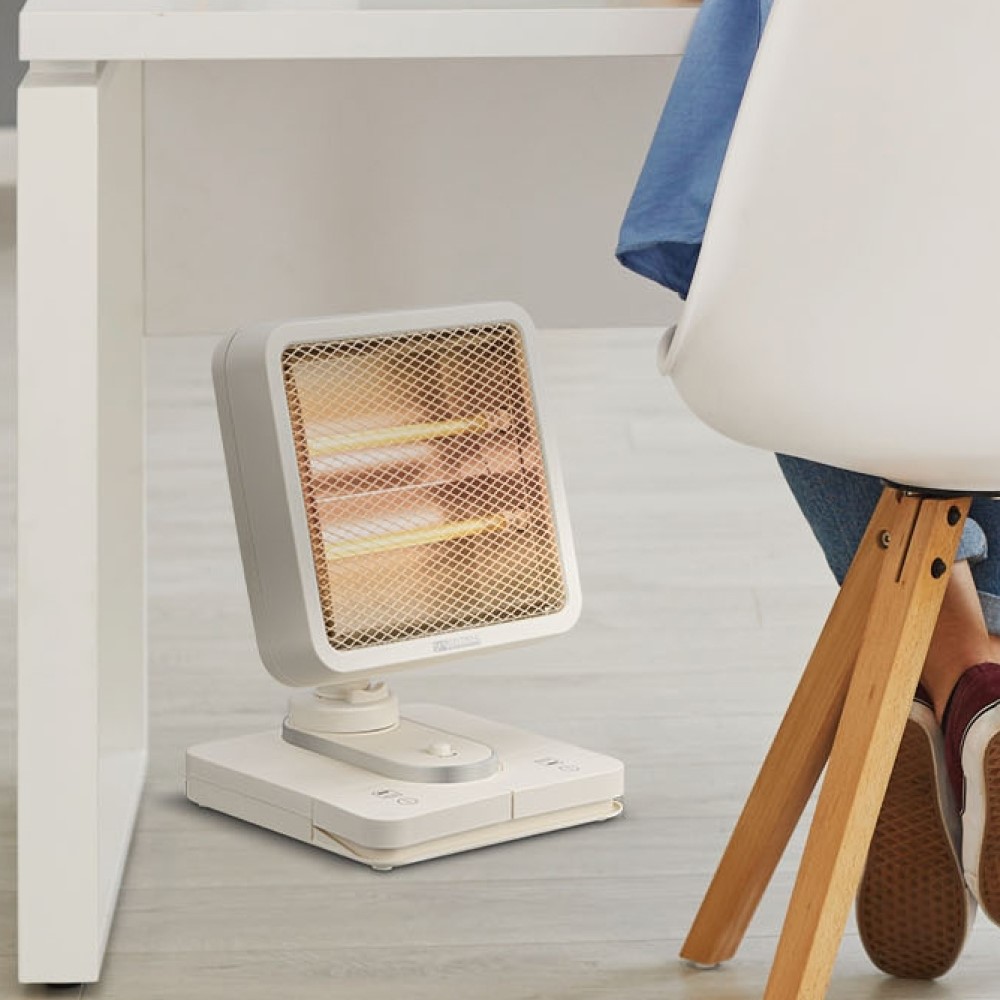 회전형 석영관 미니 전기히터 접이식 사무실 발난로 겨울 캠핑 이동식 난로
