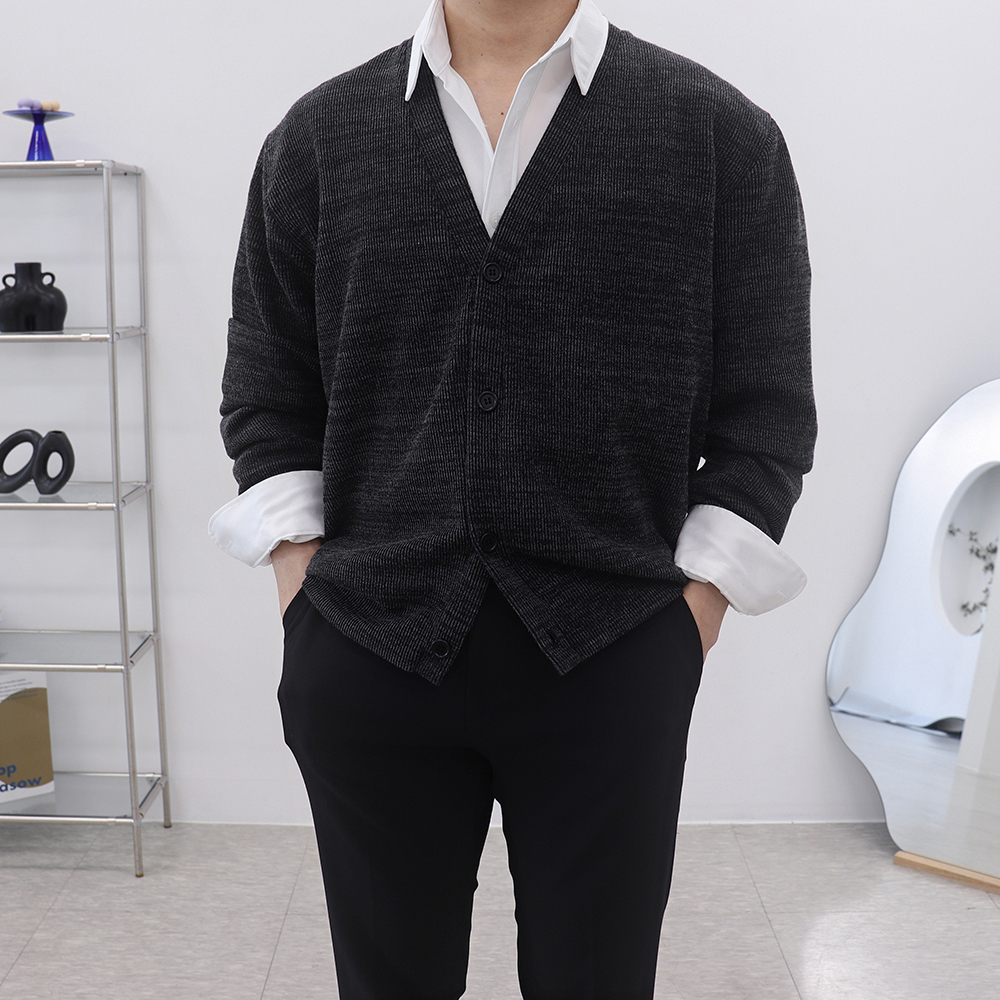 1+1 남자정장가디건 남성오버핏가디건 남자브이넥카디건 이미지 6