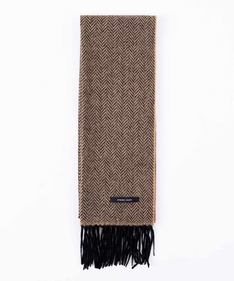 스트라이크 Herringbone Wool Scarf (BROWN) - 상품 이미지