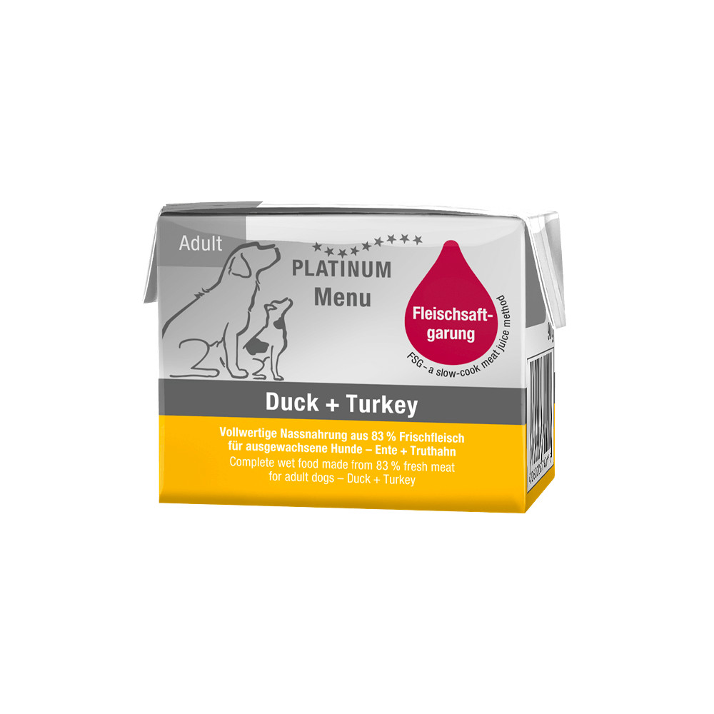 플래티넘 메뉴 어덜트 성분 기호성 좋은 강아지습식사료 오리+칠면조, 90g, 1개