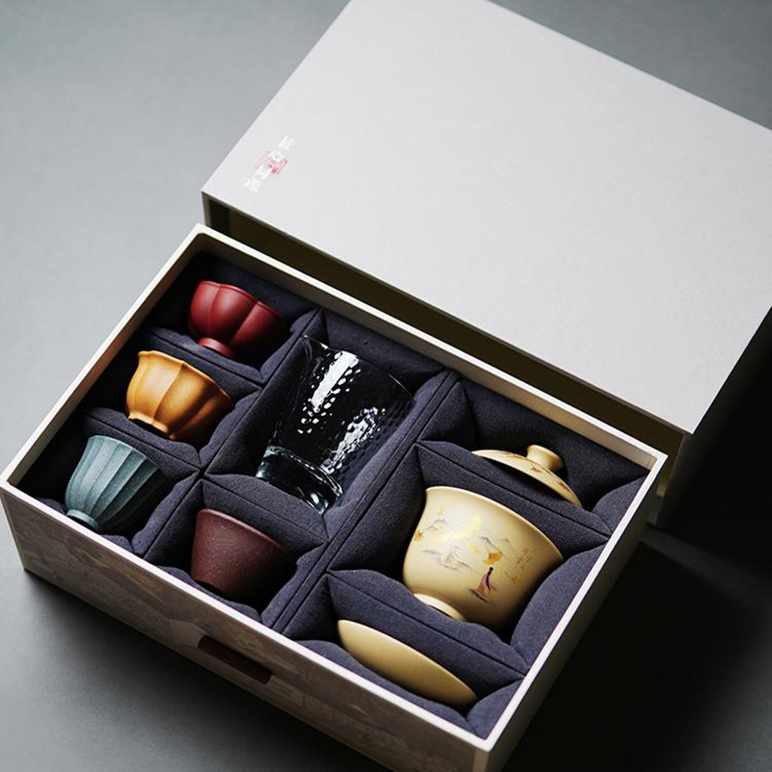 [자사호] 더큰솔 다채로운 이싱 원광 고급 자사호 개완 숙우 찻잔 4인 선물 세트