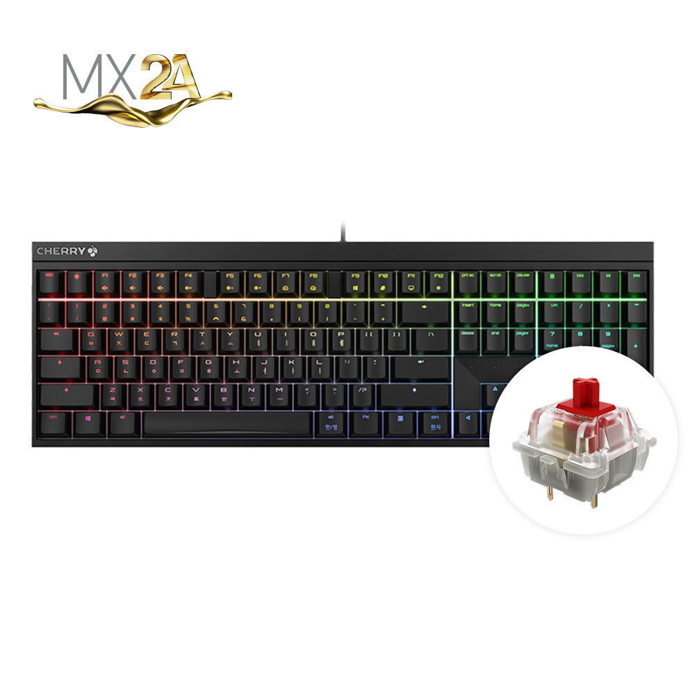 체리 MX 2.0S RGB 기계식 키보드 사무용 풀배열 블랙, MX2A 적축 - 상품 이미지