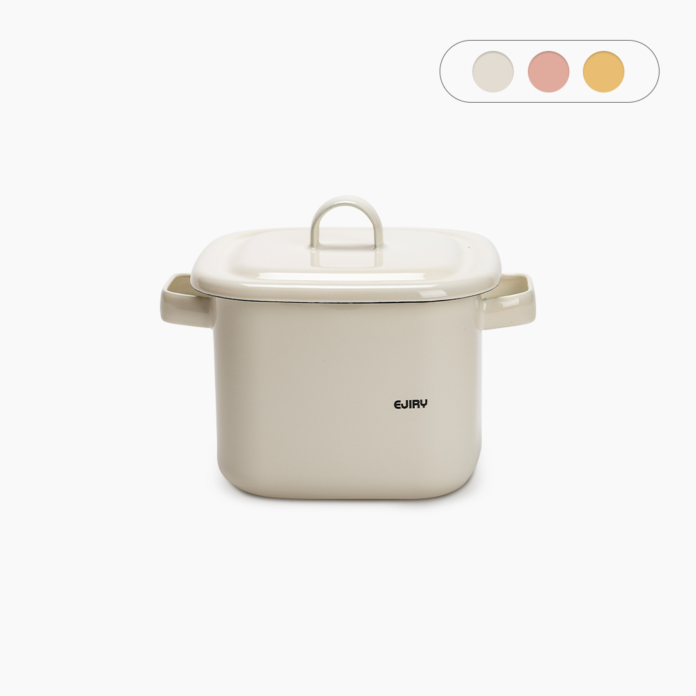 에지리 레모 스퀘어팟 1.5L 양손 사각 법랑냄비 - 상품 이미지