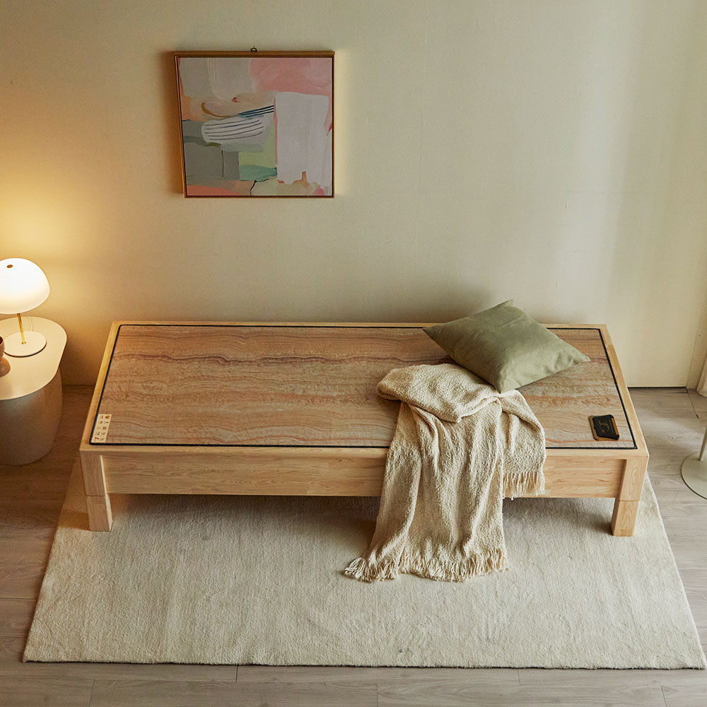 장인가구 고센 참죽나무 원목 평상형 카우치 온열 황토 흙소파 +마모륨 보료