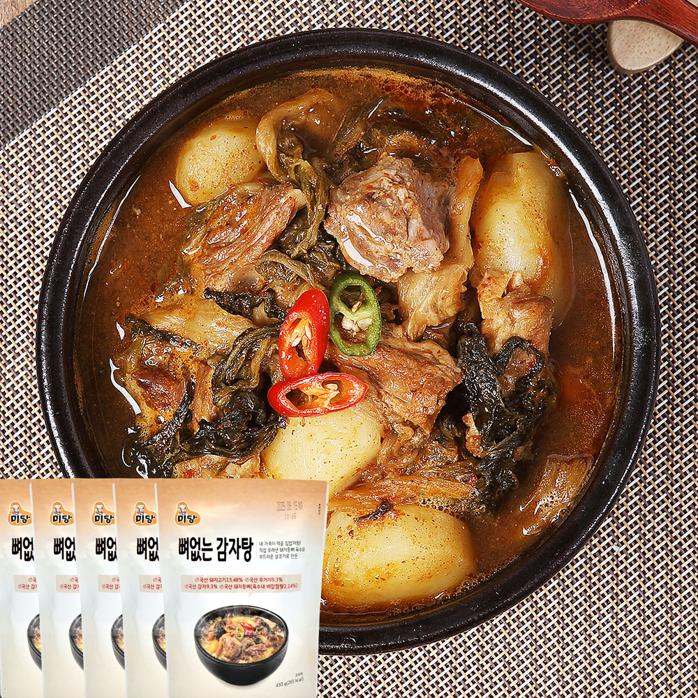미당 뼈없는 감자탕 430g 국산재료 실온 순살 즉석탕 5개