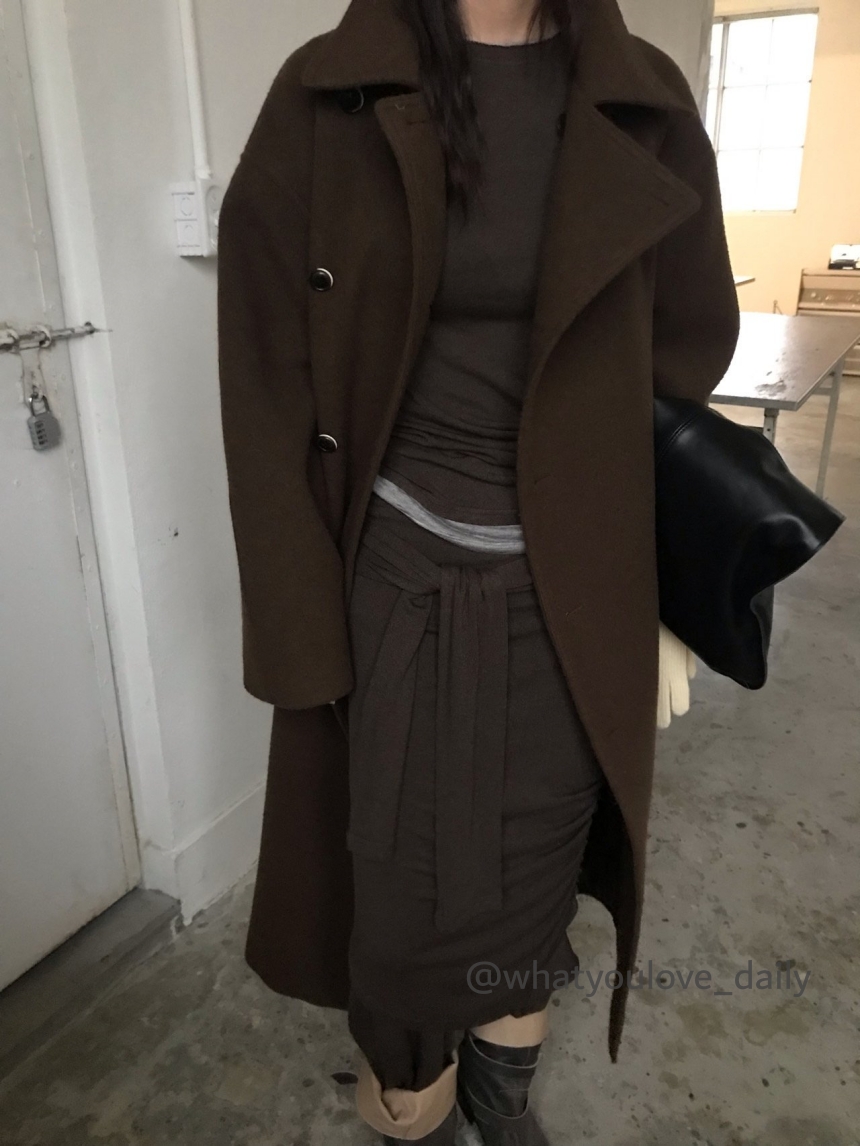 (SALE24FW브라운바로배송) 위아 우드울 코트 (2COL) 상세 이미지 11