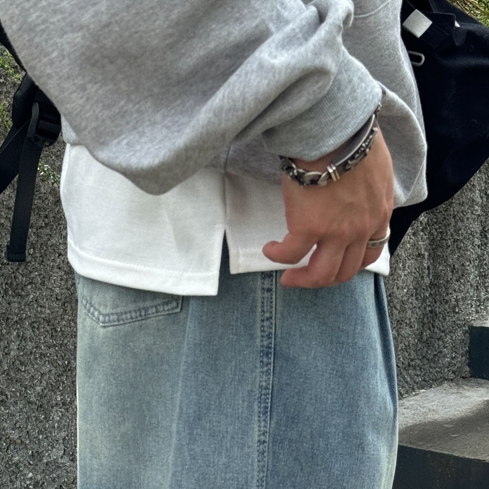남자레이어드티 두꺼운 흰티 어깨넓어보이는옷 목안늘어나는티 - 상세 이미지 4