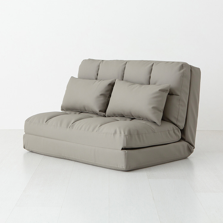 앰보 좌식 소파베드 스툴미포함, PU 그레이 4948.8979, 2인용