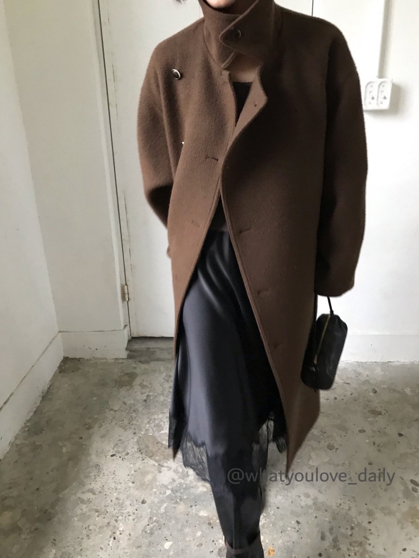 (SALE24FW브라운바로배송) 위아 우드울 코트 (2COL) 상세 이미지 4