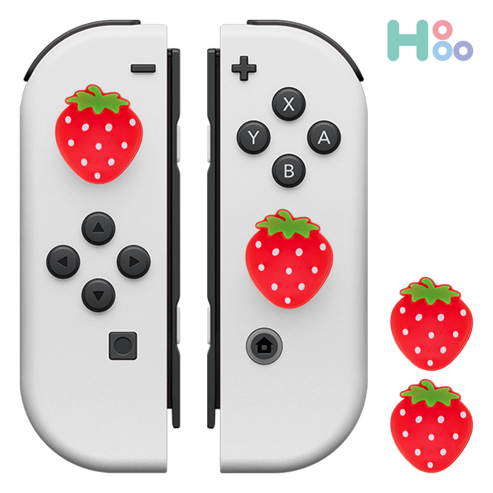 닌텐도 스위치 OLED 라이트 호환 조이콘그립 스틱커버 버튼캡 딸기