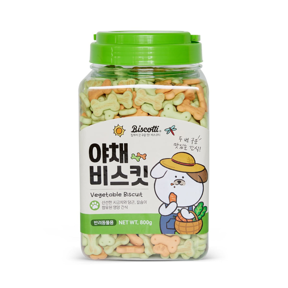 강아지 쿠키 과자 스낵 간식 비스코티 천연야채 비스킷 800g - 상품 이미지