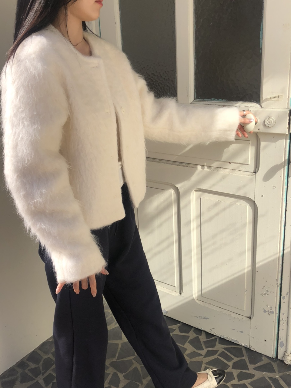 felt wool jacket (1color) / 울자켓 울코트 숏자켓 겨울자켓 아이보리자켓 크림자켓 크림코트 아이보리코트 라운드넥 상세 이미지 41