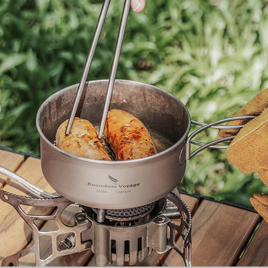 대륙의 키녹스 티타늄 코펠 캠핑 1인용 냄비 백패킹 반합 바운드리스 보이지
