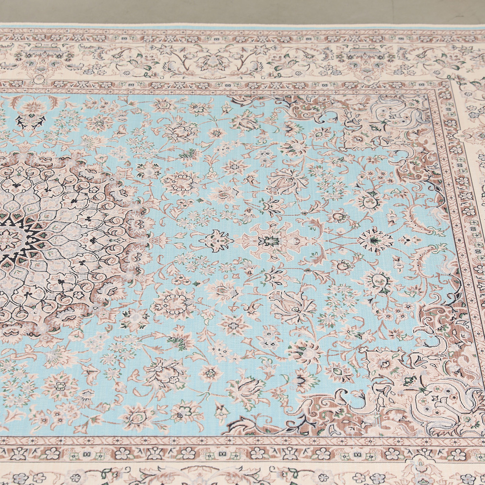 거실 페르시안 먼지없는 워셔블 단모 러그 카페트 피치베이지 150x100