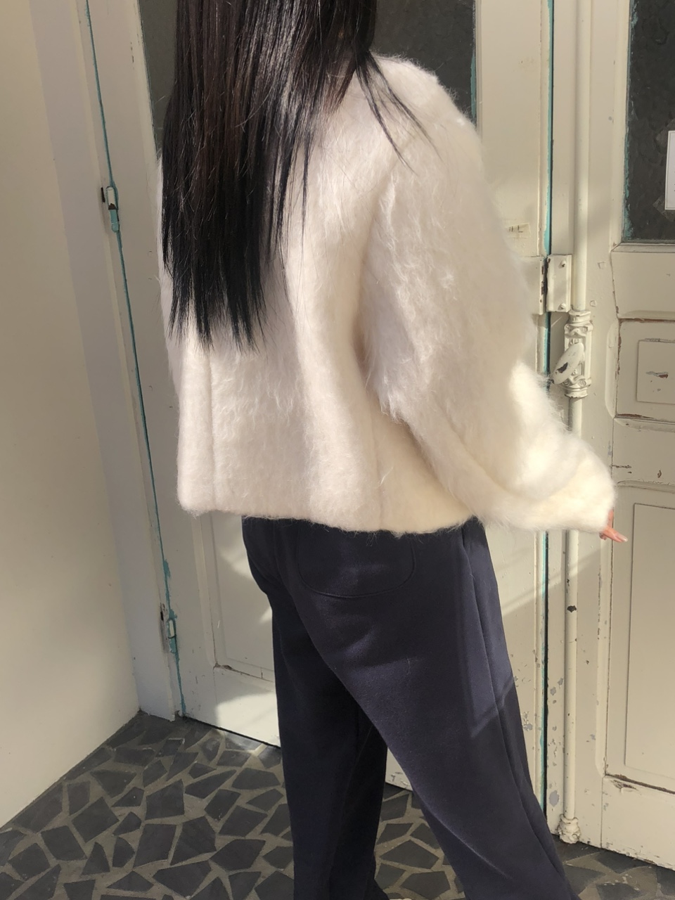 felt wool jacket (1color) / 울자켓 울코트 숏자켓 겨울자켓 아이보리자켓 크림자켓 크림코트 아이보리코트 라운드넥 상세 이미지 40