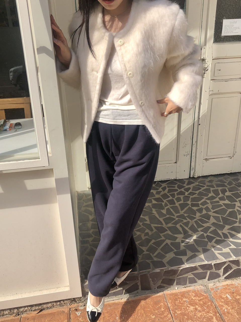felt wool jacket (1color) / 울자켓 울코트 숏자켓 겨울자켓 아이보리자켓 크림자켓 크림코트 아이보리코트 라운드넥 상세 이미지 35