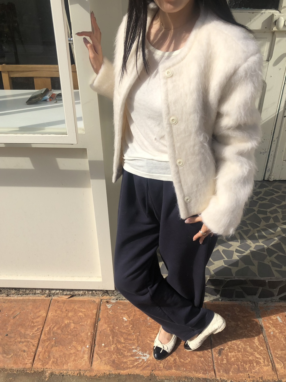 felt wool jacket (1color) / 울자켓 울코트 숏자켓 겨울자켓 아이보리자켓 크림자켓 크림코트 아이보리코트 라운드넥 상세 이미지 37