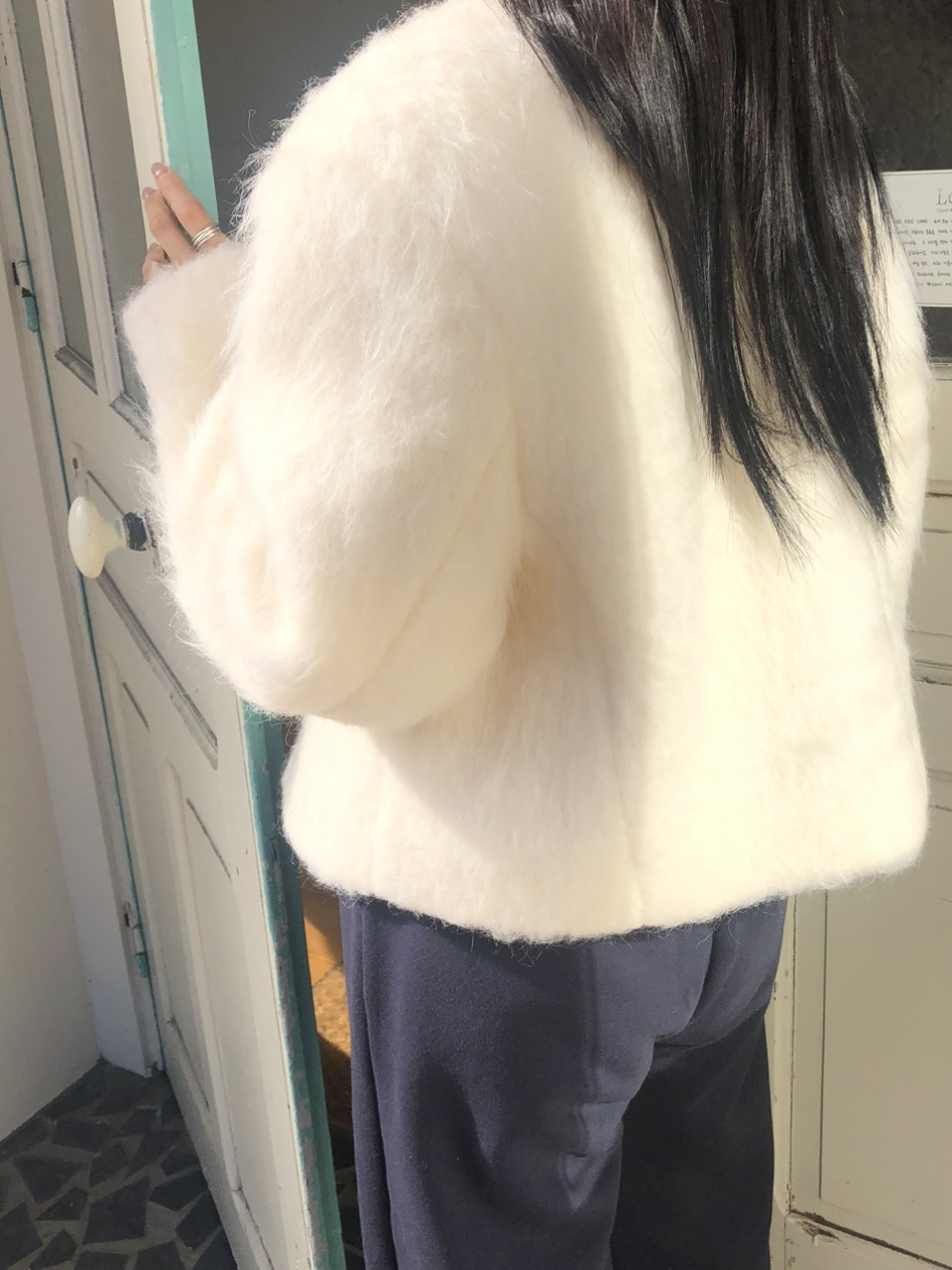 felt wool jacket (1color) / 울자켓 울코트 숏자켓 겨울자켓 아이보리자켓 크림자켓 크림코트 아이보리코트 라운드넥 상세 이미지 19