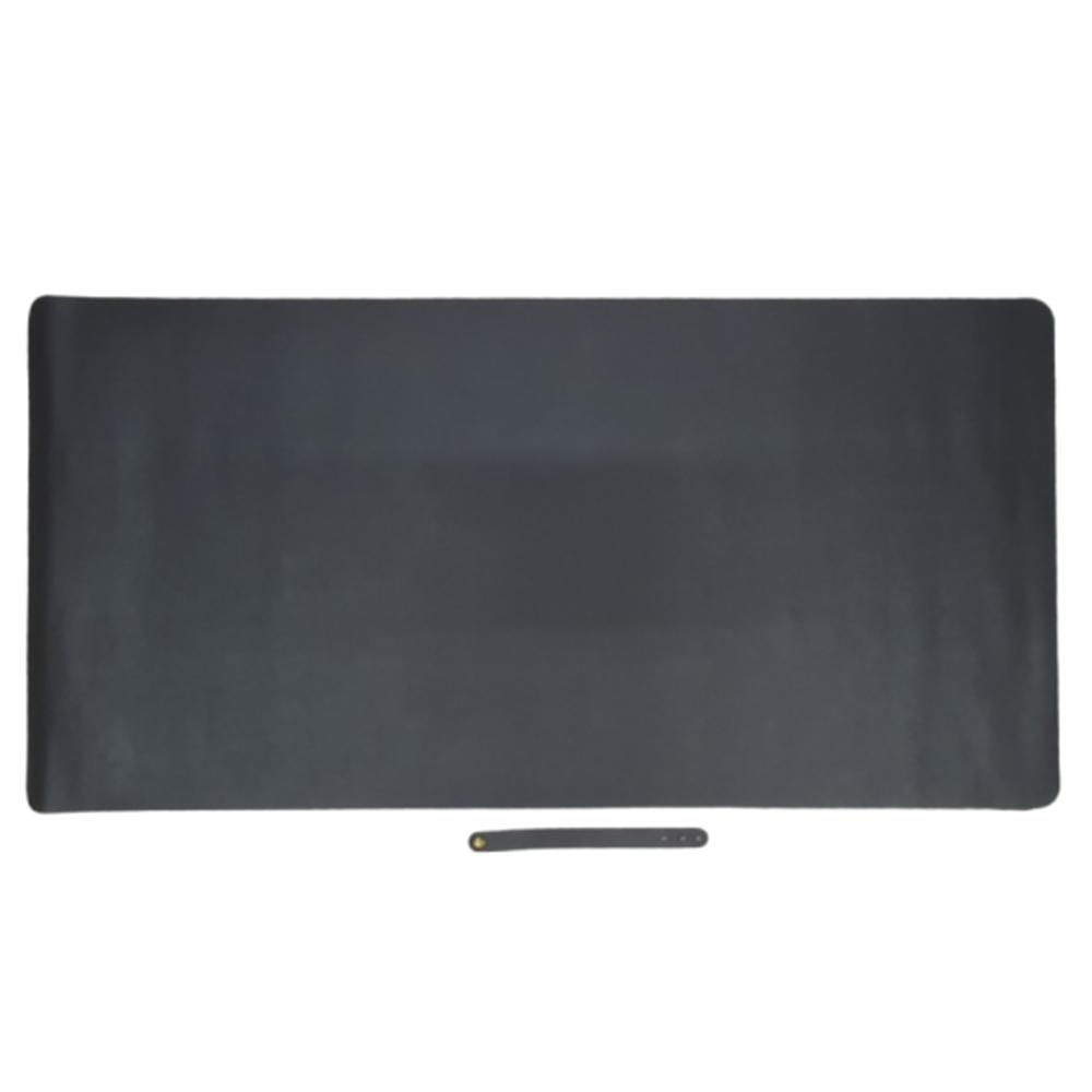 롤업 휴대용 책상깔판 방수 가죽 양면 책상매트 노트북 장패드 양면 사용 900x450mm, 에보니블랙