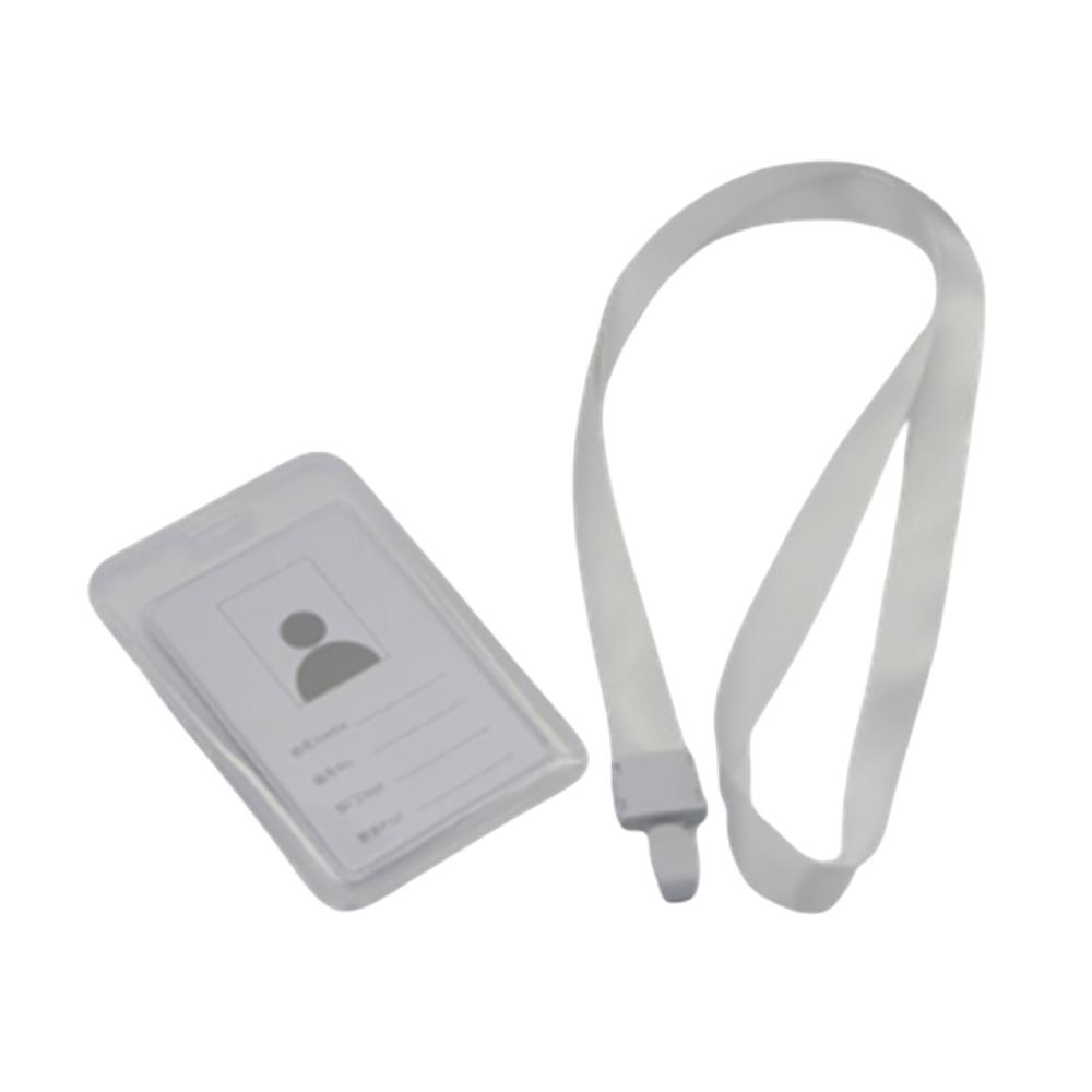 랜야드 투명 출입증 케이스 ID카드 홀더 사원증 넥스트랩 분리가능 7x11cm, 화이트, 목걸이