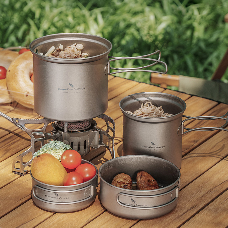 대륙의 키녹스 티타늄 코펠 캠핑 1인용 냄비 백패킹 반합 바운드리스 보이지