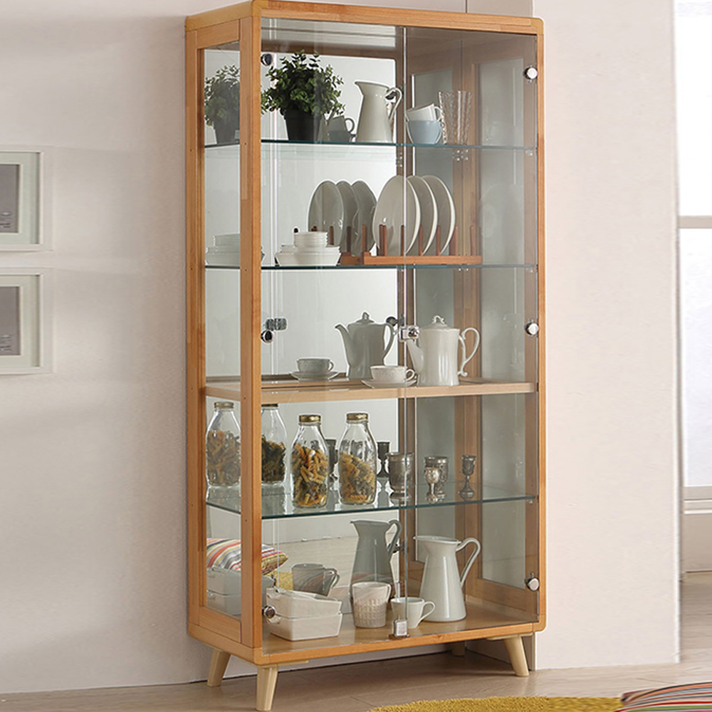 H135F 강화유리 LED 와이드 장식장