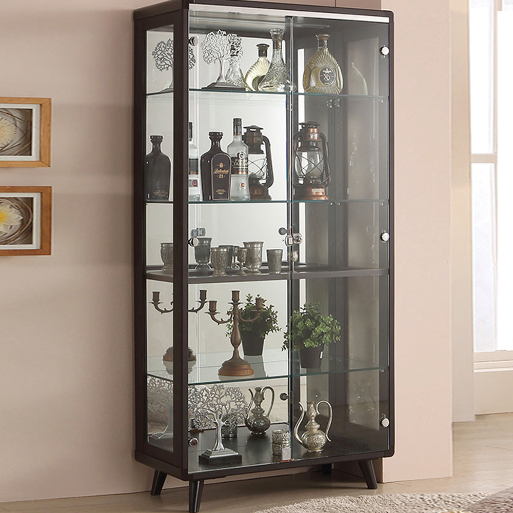 H137F 강화유리 LED 와이드 장식장