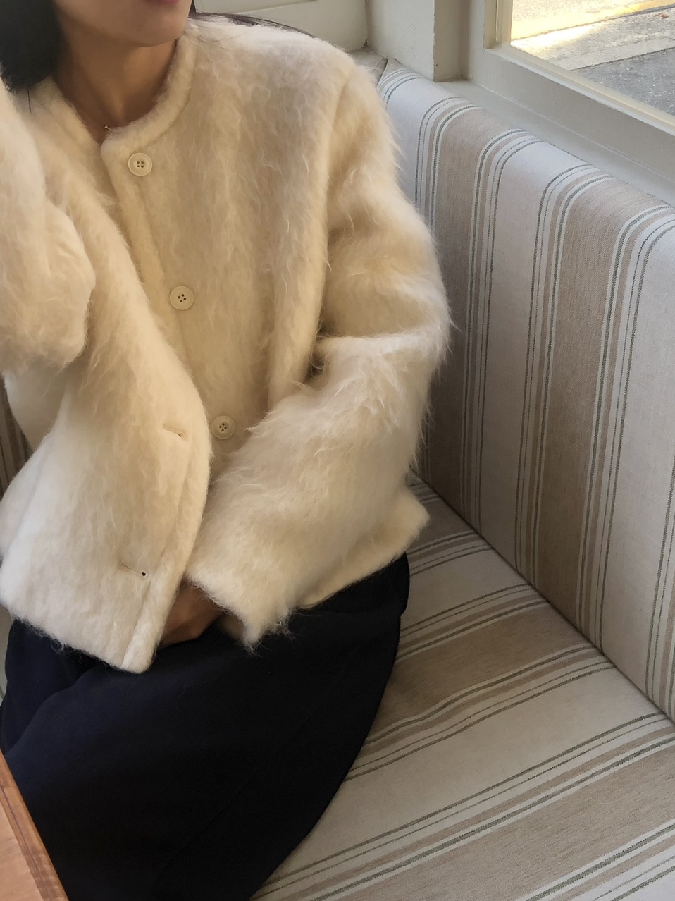 felt wool jacket (1color) / 울자켓 울코트 숏자켓 겨울자켓 아이보리자켓 크림자켓 크림코트 아이보리코트 라운드넥 상세 이미지 12