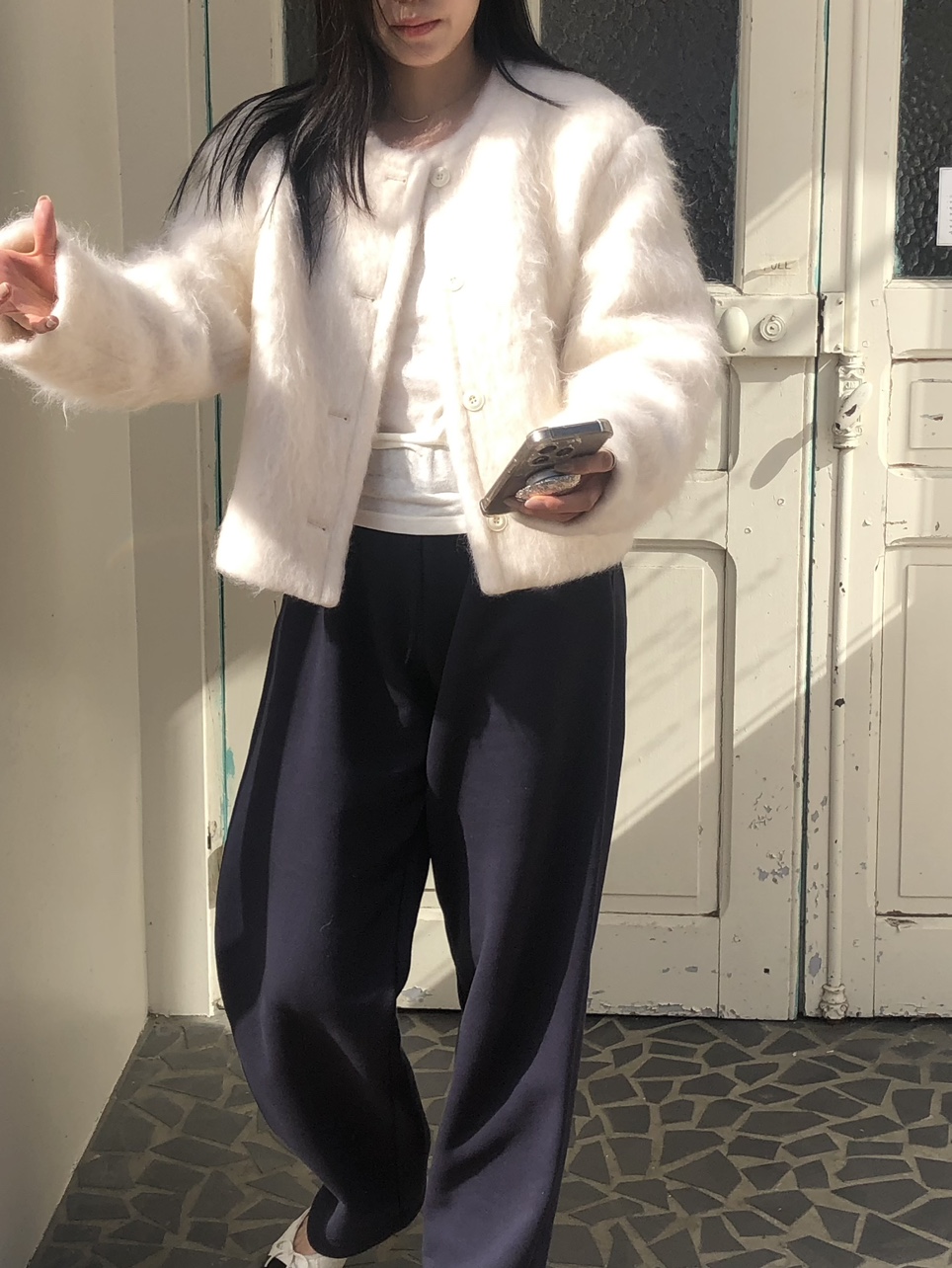 felt wool jacket (1color) / 울자켓 울코트 숏자켓 겨울자켓 아이보리자켓 크림자켓 크림코트 아이보리코트 라운드넥 상세 이미지 30
