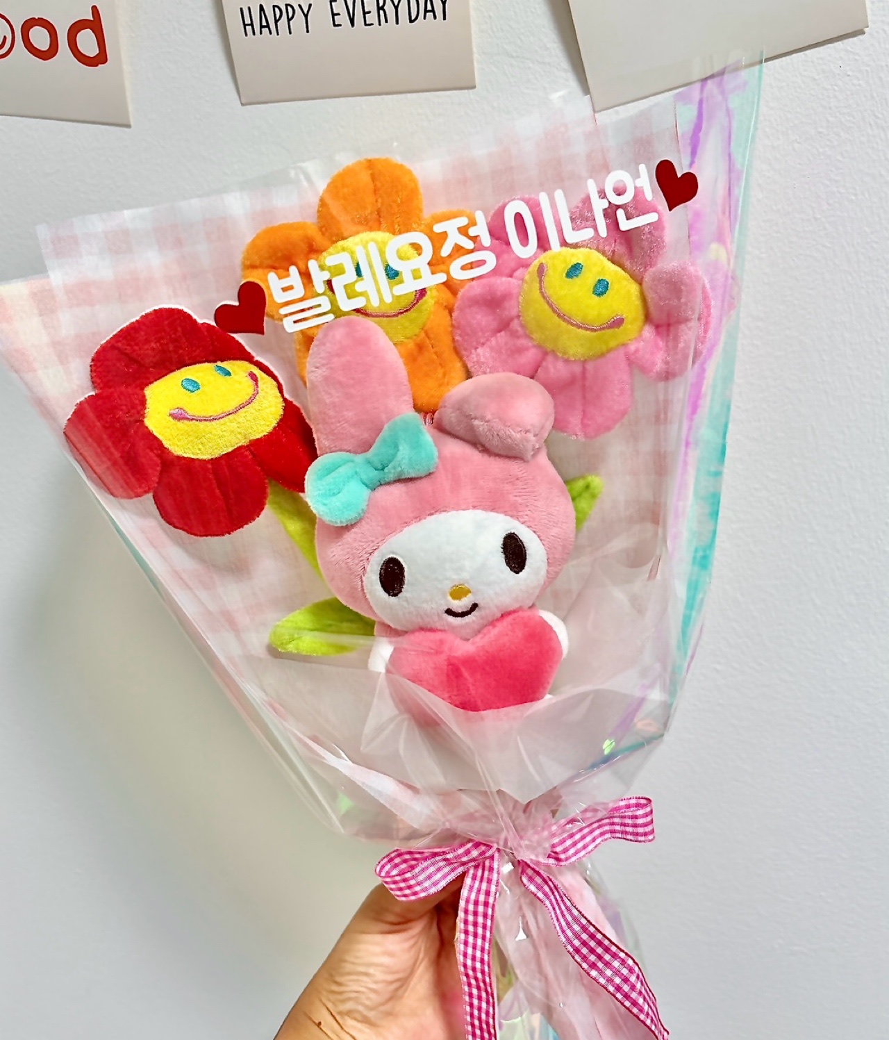 산리오 레터링 맞춤제작 인형꽃다발 졸업식 발표회 입학식 시나모롤 블루 헬로키티 - 상세 이미지 4