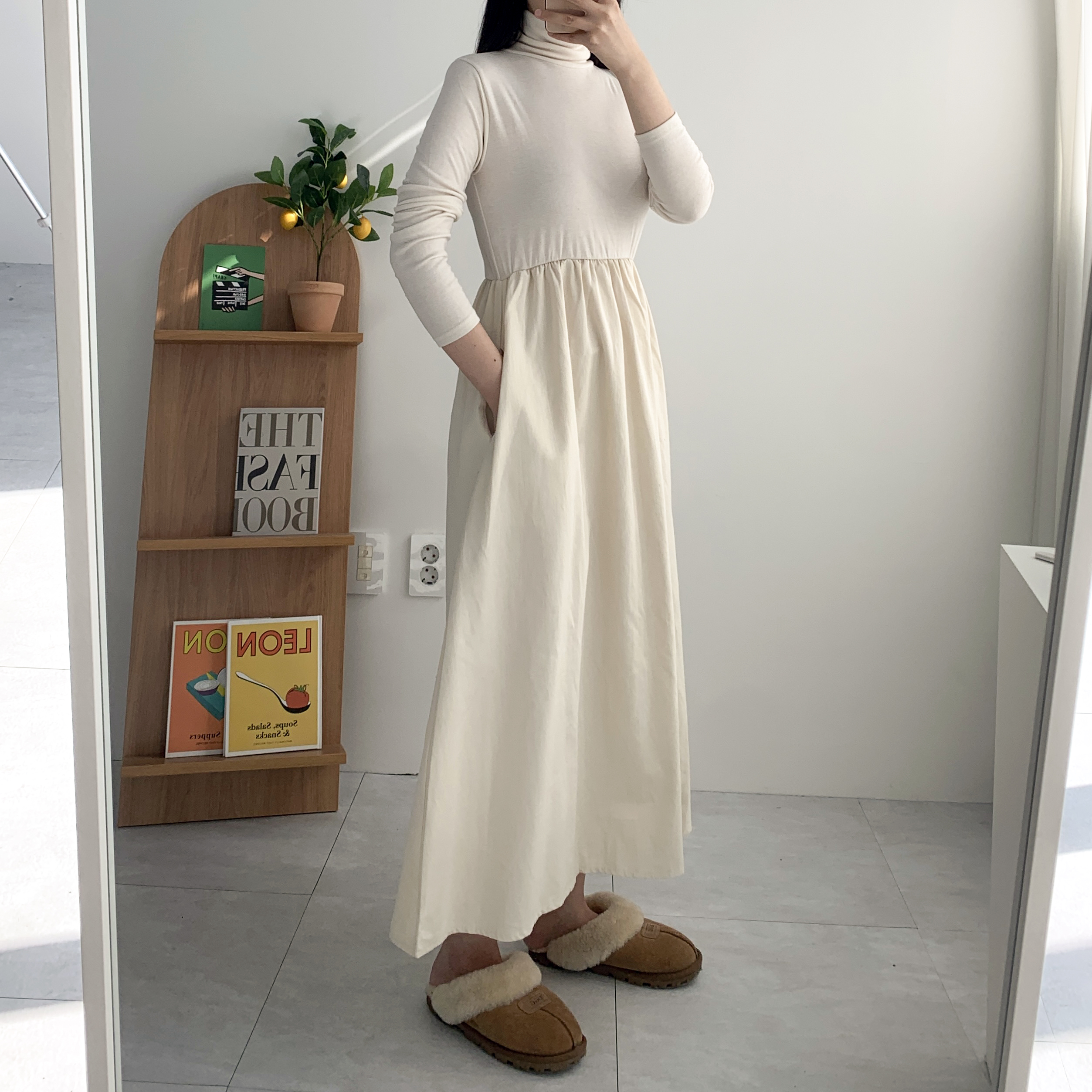 폴라원피스 레이어드원피스 기모원피스 이미지 7
