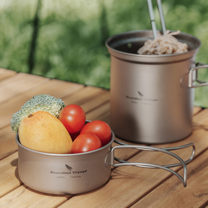 대륙의 키녹스 티타늄 코펠 캠핑 1인용 냄비 백패킹 반합 바운드리스 보이지