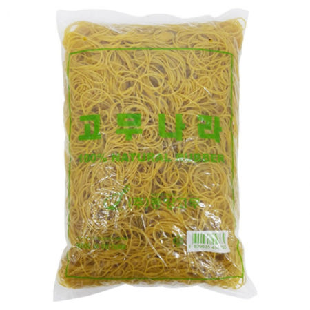 동양고무 고무나라 노란색 고무줄 1KG 고무밴드 70mm  1.5mm
