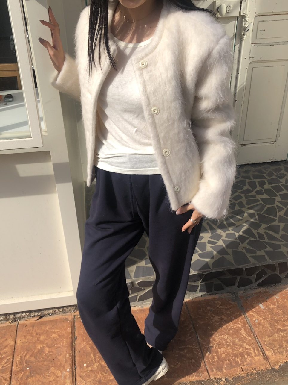 felt wool jacket (1color) / 울자켓 울코트 숏자켓 겨울자켓 아이보리자켓 크림자켓 크림코트 아이보리코트 라운드넥 상세 이미지 36