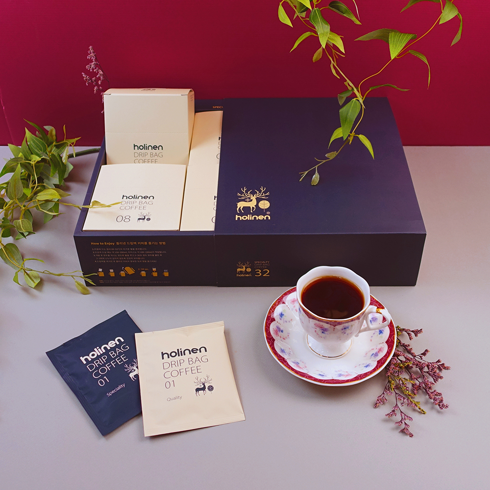 홀리넨 드립백 커피 선물 세트 - 산미 낮은 원두 7종 28개 콜롬비아, 과테말라 등
